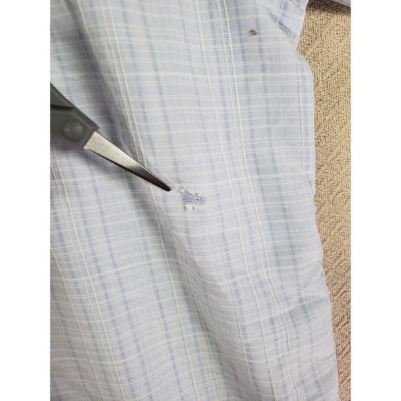 Campia Moda Shirt Mens 2XLT XXL Tall Blue Plaid Rayon Short Sleeve Pocket Button - Picture 11 of 11